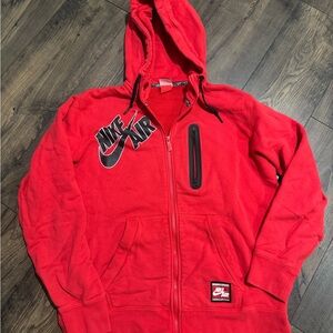 Nike Red Zip-Up Hoodie size Large